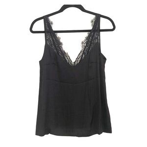 Satin Top With Lace, NWT